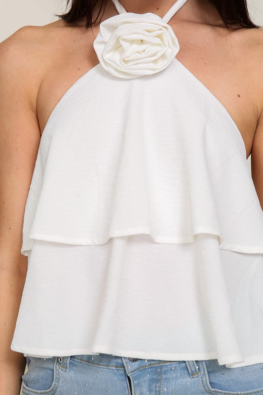 Blusa halter online blanca